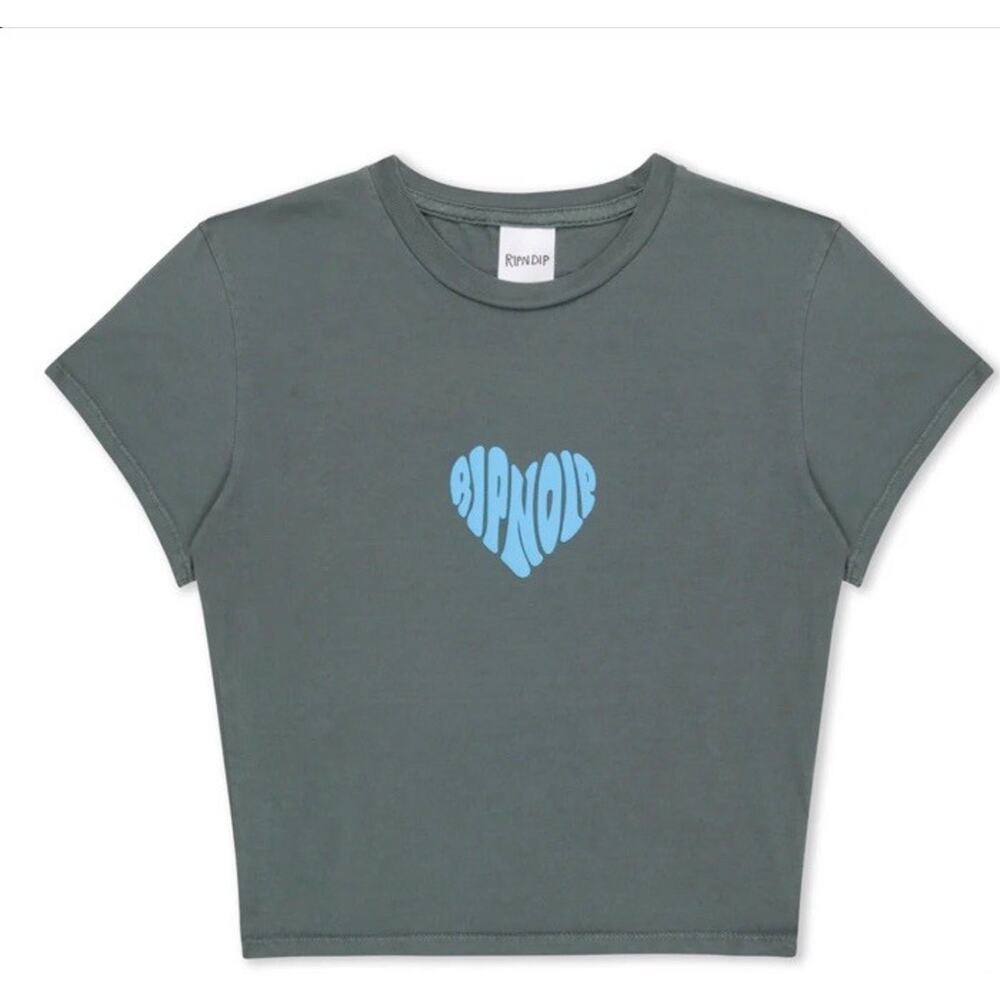 RIPNLOVE CROPPED BABY TEE (CHARCOAL) Large